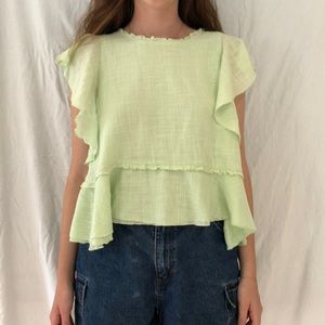 Flowy green blouse